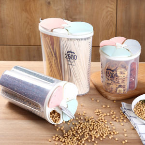Vision Separated grain storage tank Transparent plastic coffee bean snack rice storage box kitchen food storage tank sealed cans