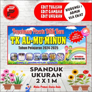 Spanduk Penerimaan Siswa baru/ Banner PPDB/ Spanduk PPDB TK PAUD KOBER Ukuran 2 x 1 m