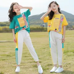 New Cute Jogger Pants for Kids Girls High Quality Pastel Color Design OOTD  Korean Style Sweatpants for Girls Fashion 3-10 years old