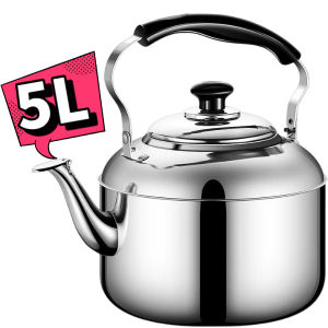 Premium 304 Stainless Steel Whistle Kettle 5L Fast Boil Dual Stove Compatible & Cool-Touch Handle