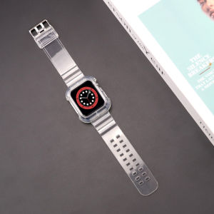 Transparent Rubber Strap Compatible with Apple Watch Band Ultra 2 49mm Strap Silicone Sports Wristbands Bracelet Compatible with iWatch series 9 8 SE 7 6 5 4 3 se2 41mm 45mm 38mm 40mm 42mm 44mm Strap