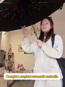 Non-Rebound Automatic Umbrella 80 Ribs Typhoon-Proof Heavy Rain Windproof Large Folding Umbrella