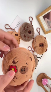 Mềm capybara sang trọng trường hợp thuận tiện chủ Dụng cụ thu gọn tai nghe phim hoạt hình túi lưu trữ cho quà tặng hoặc sử dụng nhà