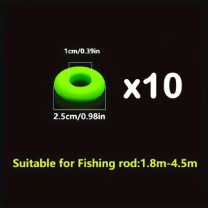 MODERNLUX 10Pcs Silicone Fishing Pole Stopper Anti-detachment Anti-Slip Fishing Rod Stand Stop Durable Universal Rod Finger Ring Boat Fishing Surf Fishing Ice Fishing