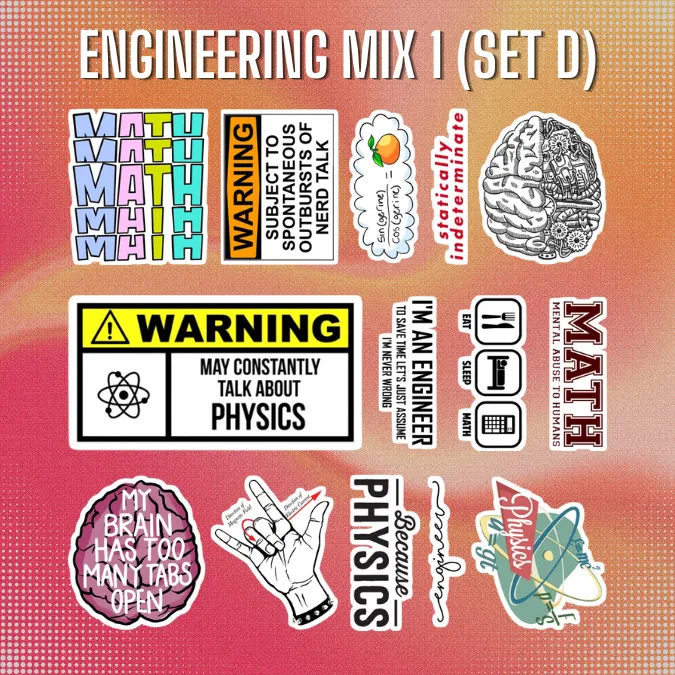 ENGINEERING STICKERS ENGINEER WATERPROOF STICKER SCRAPBOOKING BULLET ...
