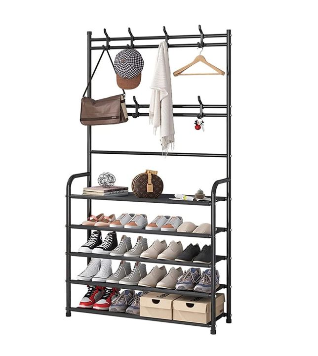 Shoe Rack Organizer Tier 3-in-1 Hall Tree Shoe Bench Shoe Hat