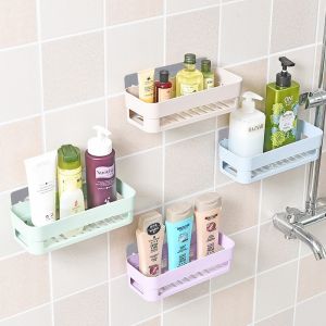 Bathroom Rack Wall Mounted/Plastic Kitchen Storage/Bathroom Shower/Storage Shelf Seamless/Storage Shelf