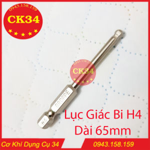 Đầu lục giác bi bóng H4 cho khoan máy bắn vít dài 65mm chuôi lục giác hãng Broppe cao cấp