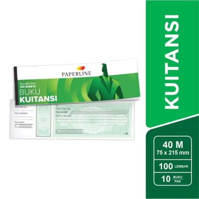 (1pack)Kwitansi / Kuitansi Paperline Kecil (KT 40 M) isi 40 Lembar