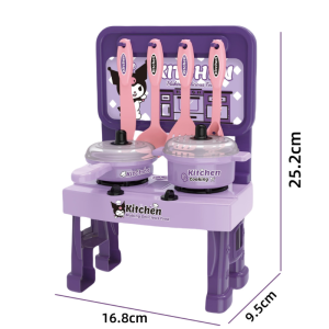 【HOT】Cooking Cartoon Kawaii Kuromi Childrens Kitchen Play House Sanrios Kuromi Play Kitchen Set Safe