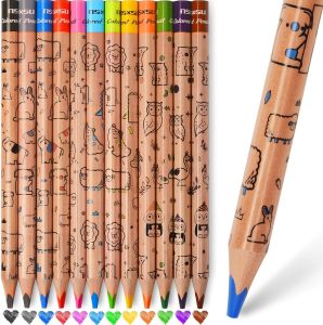 nsxsu 12 Jumbo Colored Pencils for Kids Valentines Day Gifts Triangle Thick Coloring Pencils Fat Color Pencil Set for 3-12 Preschool Toddlers Art Supplies Easter Basket Stuffers Easy Grip