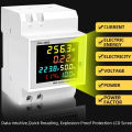 D52-2066 6IN1 Din rail AC Monitor 110V 220V 380V 100A Voltage Current Power Factor Active KWH Electric energy Frequency meter VOLT AMP. 