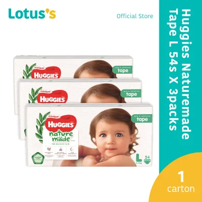 Huggies Naturemade Tape SJP L (54 Pcs x 3 Packs)(1 Carton)