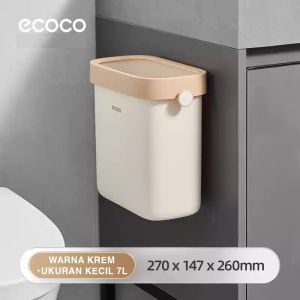ECOCO Uncovered Wall Hanging Trash Can - Ember Kamar Mandi Yang Dipasang Di Dinding Rumah Tangga Toilet Kamar Mandi Baru Ember Khusus Tempat Sampah Dapur Yang Dipasang Di Dinding Ember Sanitasi