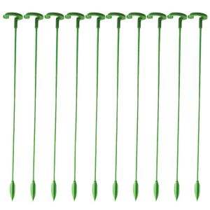 WARM HOUSEWORK 10Pcs 17/27/37cm Plant Supports Stakes Fixed Support Rod Leaf Guard Frame Garden Tools Anti Lodging Support Stake Ring For Plants Rose Flowers