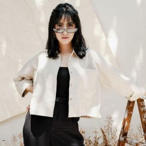 KEMEJA GITA RAMI BASIC SHIRT CROP LINEN