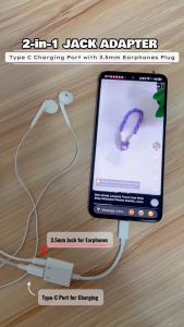 Dual Lightning Headphone Adapter for Type C Adaptor iPhone Splitter Audio and Charge to Support All