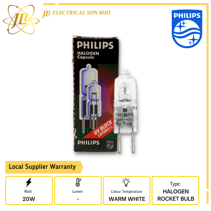 PHILIPS 13104 12V 20W GY6.35 HALOGEN ROCKET BULB (MADE IN GERMANY) | Lazada