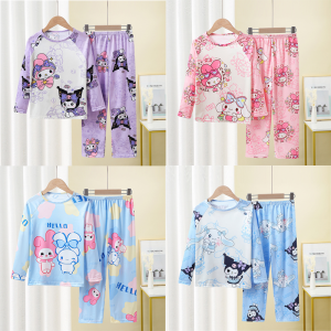 Sanrio Winter Autumn Childrens Pajamas Set 2026 Cute Anime Cartoon Kids Pijama Boy Girl Sleepwear Long-Sleeved Pants Loungewear