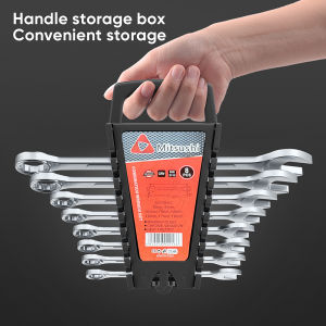 Mitsushi 8pcs Combination Wrench Set Spanner 8-19mm Ratchet Opean Spanner Set Multi-function CRV Waterproof Socket Wrench Set