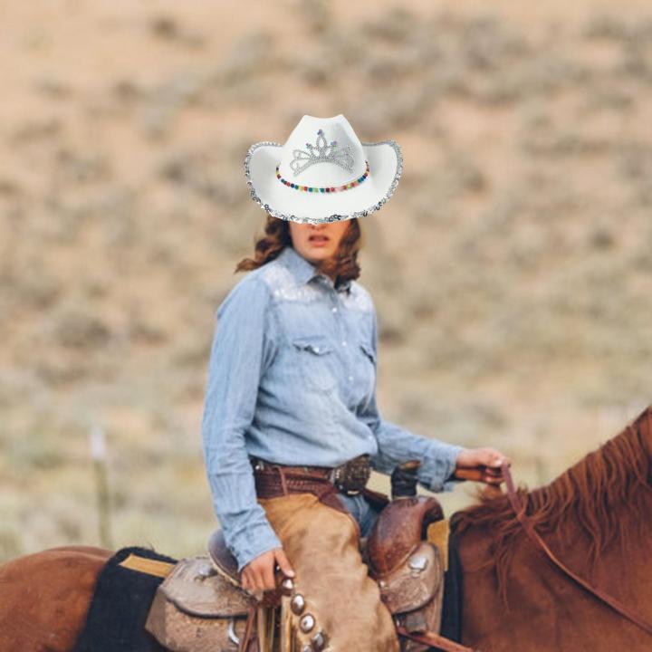 Fenteer Fashion Cowboy Hat Party Favors Wild West Cowgirl Costume