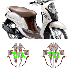STIKER STRIPING LIS LES BODY MOTOR YAMAHA FINO PREMIUM 2016 WARNA PUTIH 1SET STANDAR