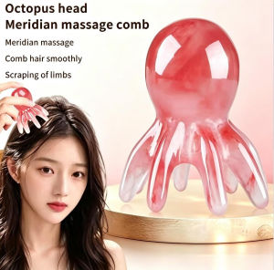 Octopus Shaped Scalp Massage Comb Portable Meridian Scraping Tool for Head Hair Body Relaxation