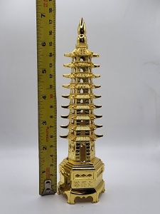 (SG Seller Ready Stocks) Alloy Wenchang Pagoda Nine Storey Ornament Height 17cm