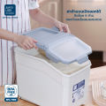 Super Lock กล่องใส่ข้าวสาร ถังข้าวสาร 20 Kg รุ่น 6050 ถังเก็บข้าวสาร อาหารแห้ง มีล้อเลื่อนเคลื่อนย้ายสะดวก ฟรีถ้วยตวง. 