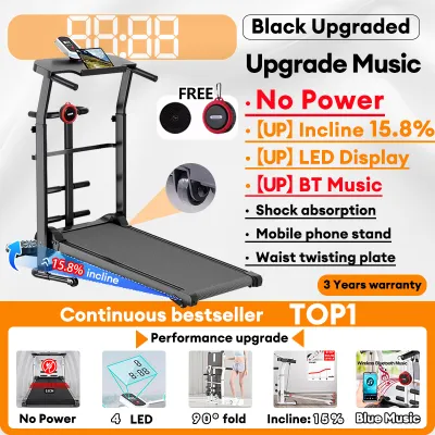 Manual Treadmill Foldable Walking Pad Multi-functional LED Threadmill Exercise Equipment For Women