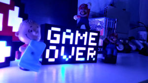 Game Over Pixel Art Night Lamp USB powered LED lights with Remote Control