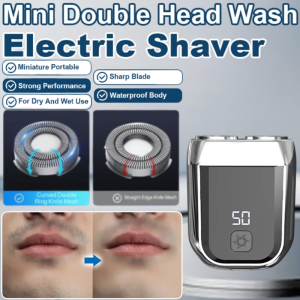 🔥Hot Sale🔥Washable Dual Head Electric Razor Waterproof Compact Double Cutter Head Shaver 迷你电动剃须刀