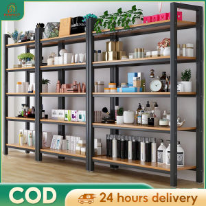 [Adjustable bearing175KG] 6/4/5 layers of bolt free steel frame Adjustable steel shelf Food storage rack Steel shelf Household multi-function storage rack Galvanized snap on steel wood shelf grocery rack