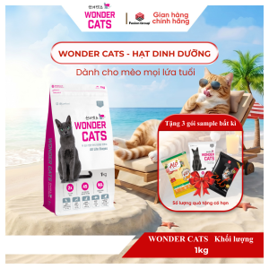 [HỎA TỐC] [1KG] Thức ăn cho mèo mọi lứa tuổi WONDER CATS nhập khẩu Hàn Quốc