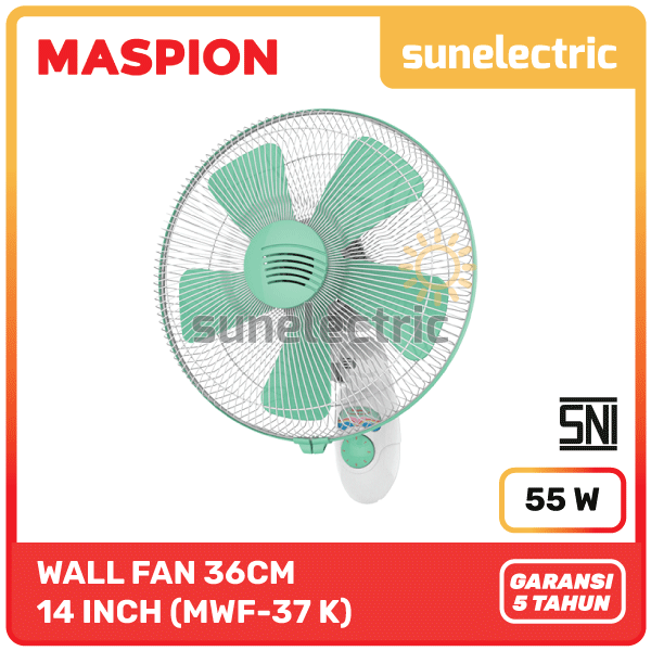 Maspion MSP MWF-37K Wall Fan / Kipas Angin Dinding 14" / 14 Inch / 36 cm MWF 37K / MWF37K / MWF 37 K / MWF37 K / MWF-37 K - Multi Warna