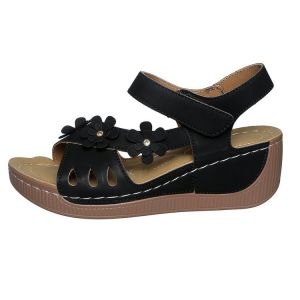 [Free Shipping] Plus-Size Wedge Roman Retro Sandals New Summer Collection Hollow-Out Thick-Soled One-Strap Sandals Beach Sandals For Women