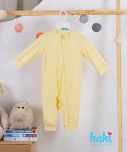 Bộ body dài tay vải tre cao cấp cho bé sơ sinh tới 1 tuổi + Set áo liền quần vải bamboo xuất khẩu Canada siêu mềm mịn HAKI (2.5-10kg) bodysuits cho bé sleepsuit cho bé trai bé gái bộ liền bé trai bé gái BB012
