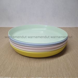 WMO IK7671 Piring makan anak aneka warna pastel isi 6 pcs dia 19 cm BPA FREE