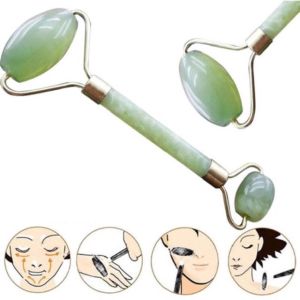 Natural jade double-head roller massager