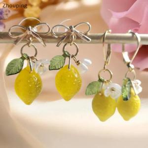 【ZP】 Cute Jewerry Cá Nhân Bông Tai Chanh Với Tua Dài Trái Cây Mùa Hè Dangle Bông Tai Đa Năng Bohemian Đồ Trang Sức Quà Tặng Cho Phụ Nữ