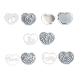 Mothers Day Silhouettes Silicone Moulds Heart Base Molds Casting Moulds Plasters Molds for Home Decoration