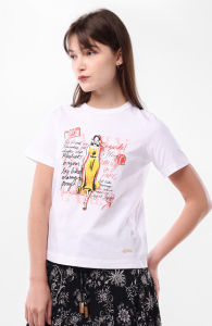 Minimal x Emily in Paris - Margot Tshirt Wanita - Lengan Pendek - Warna White / Putih