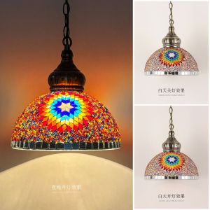 Turkish Mosaic Pendant Light 25cm Colorful Ceiling Light Bohemian Style Living Room Bedroom Romatic Art Lights Cafe Shop Light