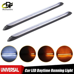 Đèn LED Chạy Ban Ngày Cho Xe Ô Tô Dải Đèn Pha Chống Nước Quét Tín Hiệu Rẽ Màu Vàng Dòng Chảy Tuần Tự Trắng DRL Ánh Sáng