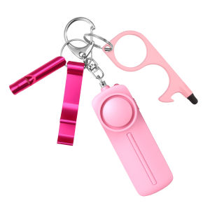 Brifit Safety Keychain Set Womens And Childrens 4 Piece Safety Keychain Accessory With Personal Alarm Contactless Door Opener Whistle And Bottle Opener For Women Seniors Children Students