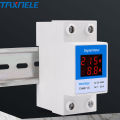 DIN Rail Voltmeter Ammeter AC50-500V 220V 380V Led Digital Display 63A 100A Voltage Current Meter Volt Amp Tester Detector. 