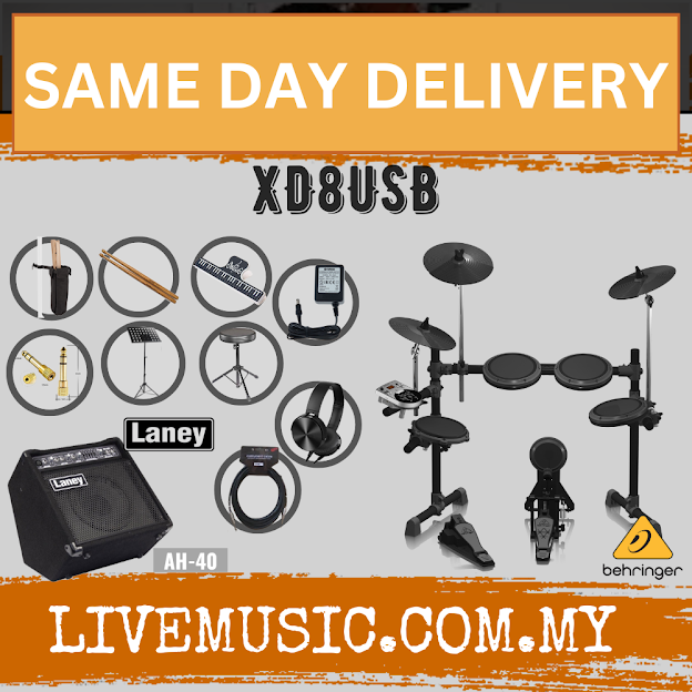 Behringer XD8USB 5piece Electronic Drum Set with Amplifier, Drum