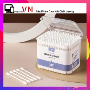 Bịch 100 Tăm bông YUMY Nhựa 100% bông cotton tự nhiên khử trùng 2 đầu thân thiện với môi trường - Bông Tăm Ngoáy Tai [ Túi 100 Cây ] Vệ Sinh Tai Mũi - Kháng Khuẩn Mềm Mịn  An Toàn Khi Sử Dụng