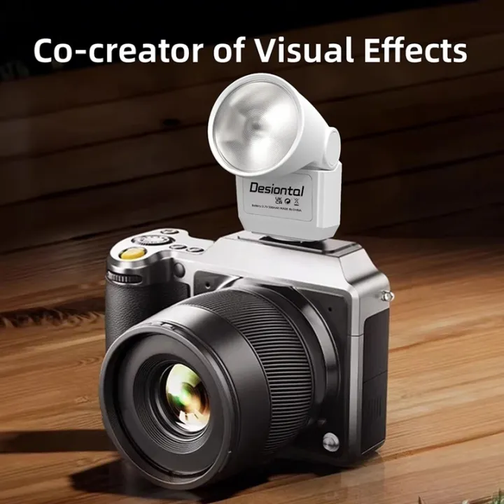 F02 Mini Flash for DSLR Cameras Type-C Rechargeable 6500K Color ...