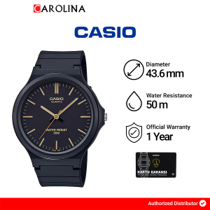 Jam Tangan Pria Casio MW-240-1E2 Quartz Watch Black Dial Resin Band